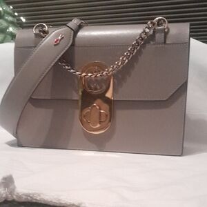 Fume and Gold Christian Louboutin Shoulder, Crossbody Bag with Chain Detail